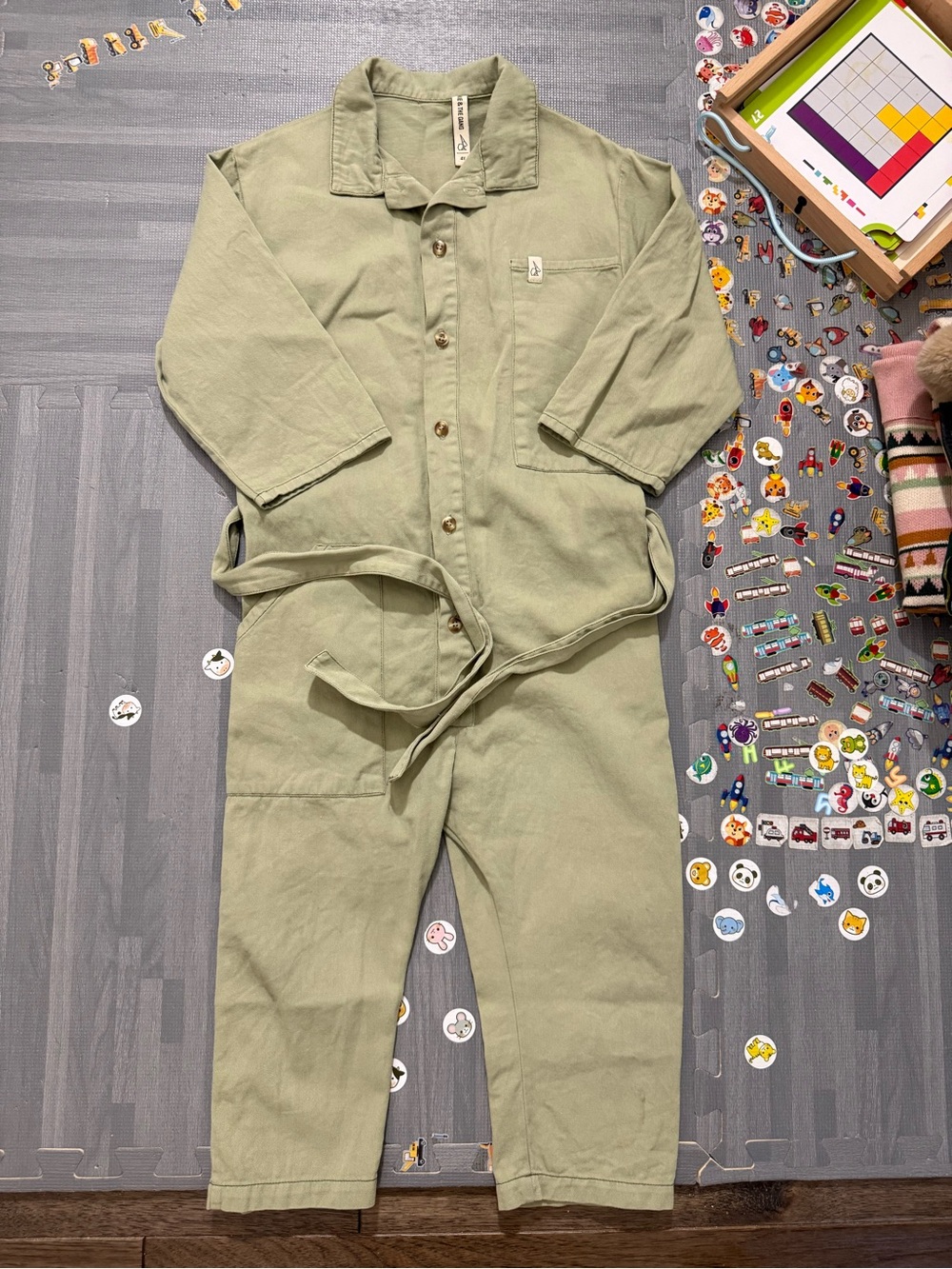 Bonnie & the gang kids Green Utility Jumpsuit with Belt